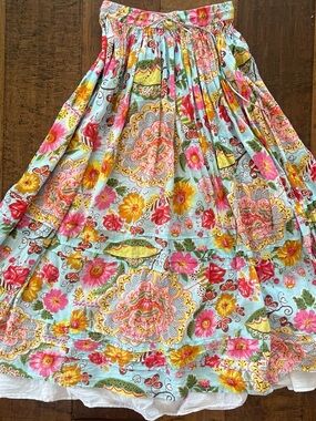 Real Comfort 100% cotton bohemian floral full maxi skirt Sz. M